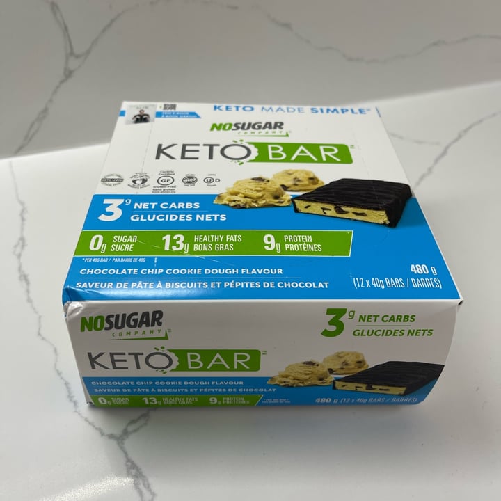 photo of No Sugar Company Chocolate Chip Cookie Dough Keto Bar shared by @danielpgerald on  27 Mar 2023 - review