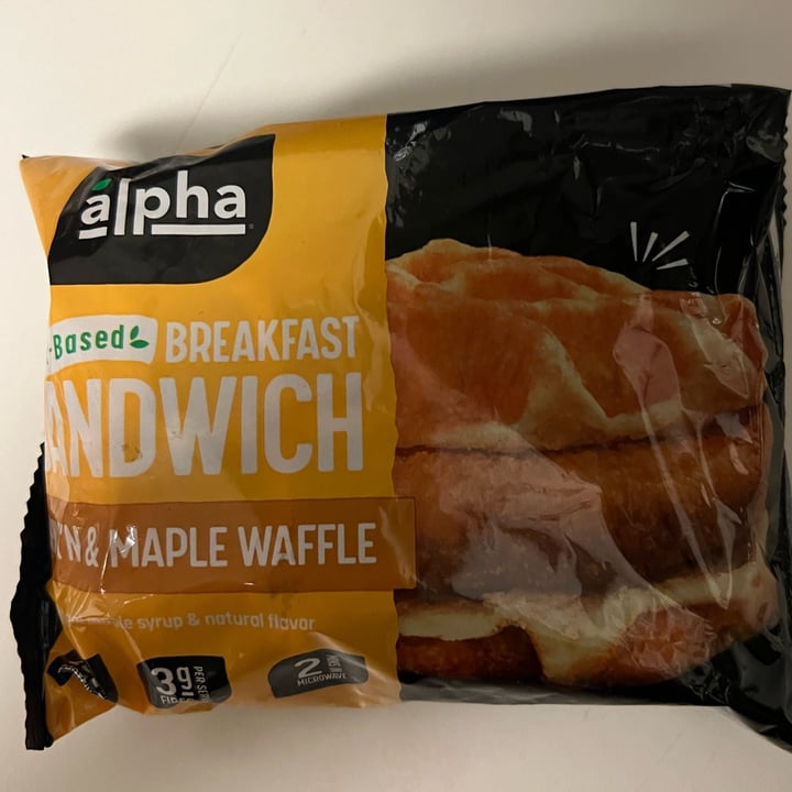 photo of Alpha Foods Plant-Based Breakfast Sandwich Chik’n & Maple Waffle shared by @courtlynn on  26 Feb 2023 - review