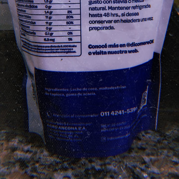 photo of Dicomere leche de coco en polvo shared by @nanicuadern on  18 May 2023 - review