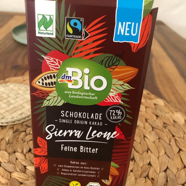 photo of dmBio schokolade Sierra leone Feine Bitter shared by @loula on  15 Aug 2023 - review