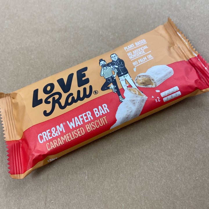 photo of LoveRaw Caramelised Biscuit Cream Wafer Bar shared by @meganthevegetable on  11 Apr 2023 - review