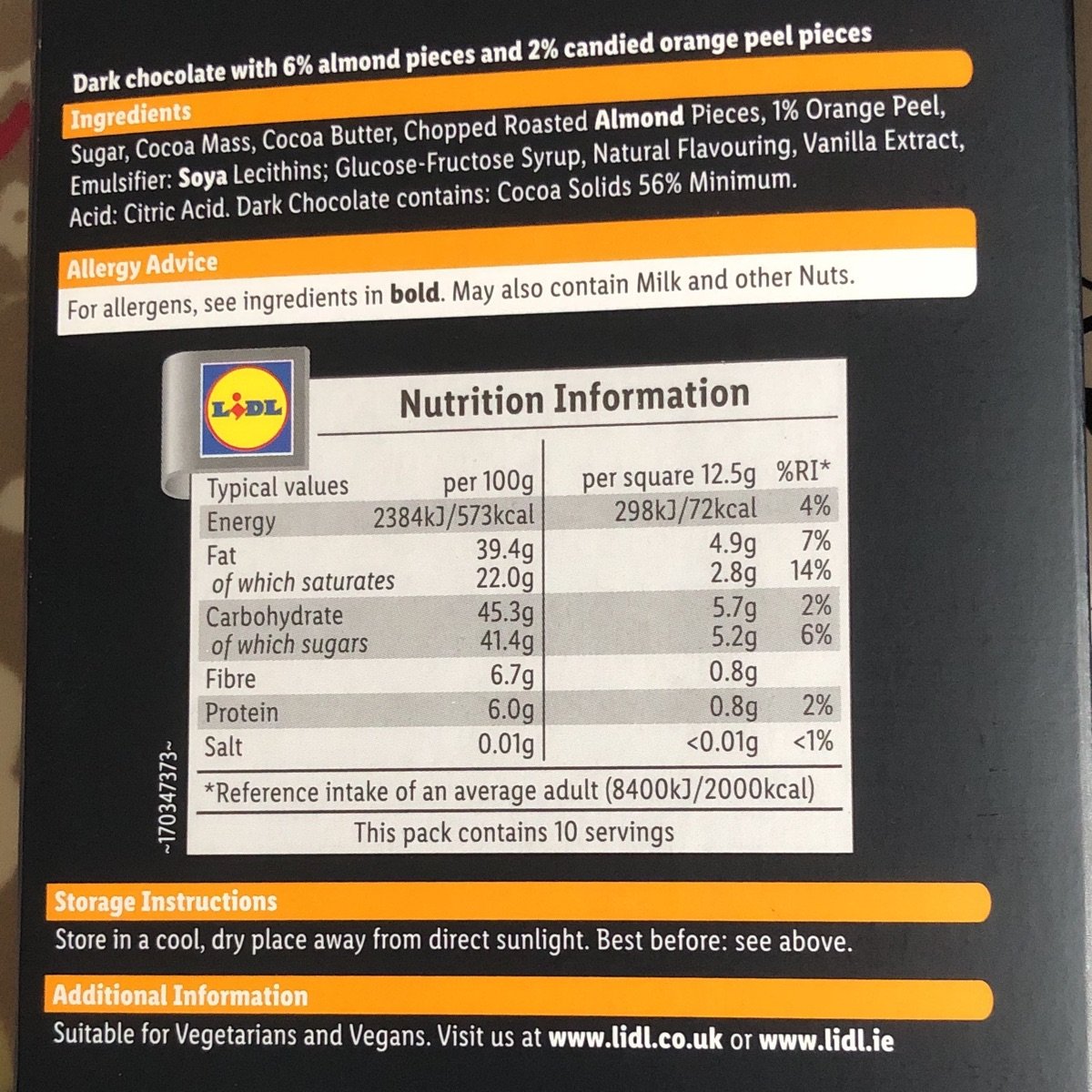 Lidl j d gross, almond & orange dark chocolate Reviews abillion