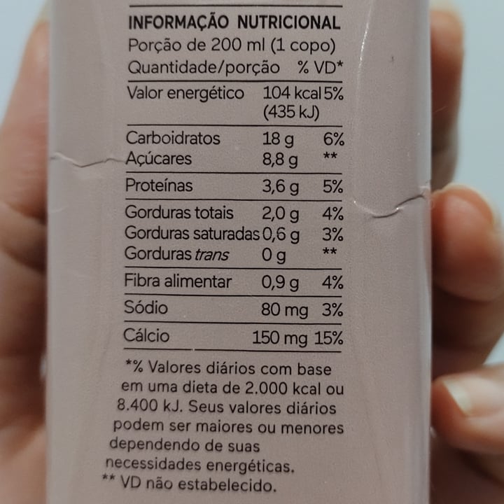 photo of Nude Bebida de aveia orgânica sem glúten com cacau shared by @justsomevegan on  15 Jan 2023 - review