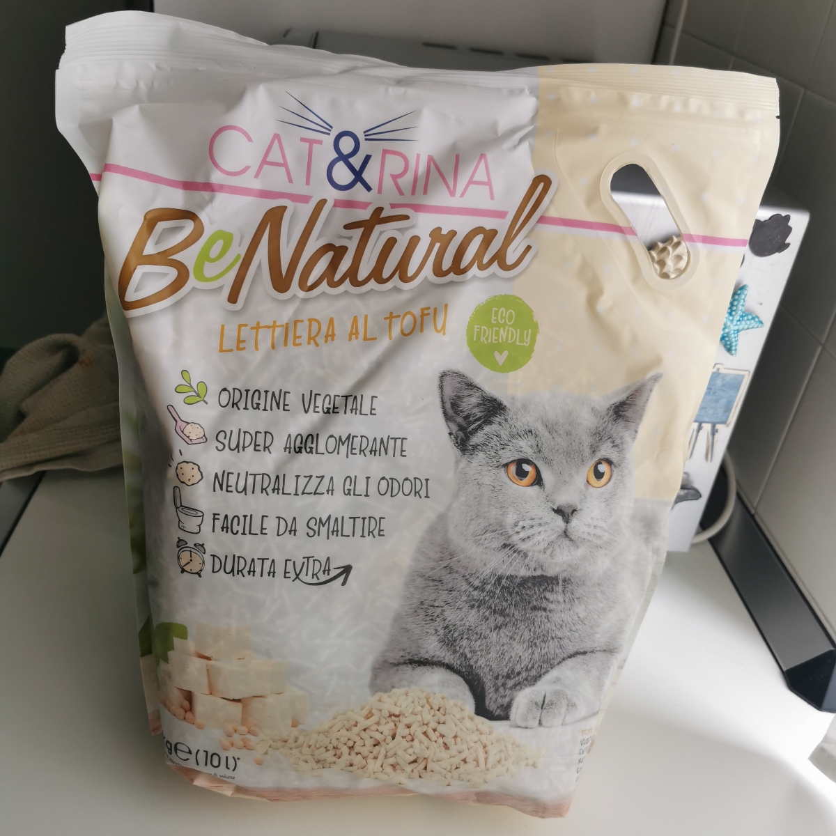 Lettiera Per Gatti Al Tofu Cat&Rina BeNatural - 10L, Agglomerante, Biodegradabile, Anti Odore - Foto 13