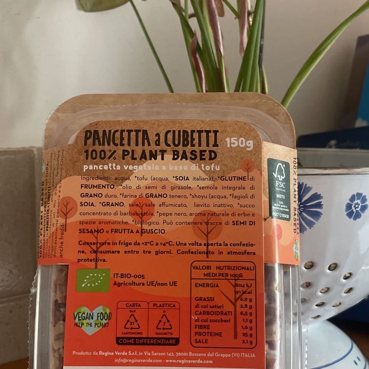 photo of Regina Verde pancetta a cubetti 100% plant based shared by @babachito on  30 Jul 2023 - review