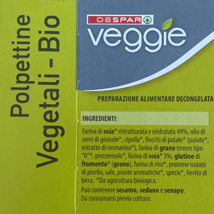 photo of Despar Veggie Polpettine vegetali shared by @aquafaba89 on  14 Jan 2023 - review