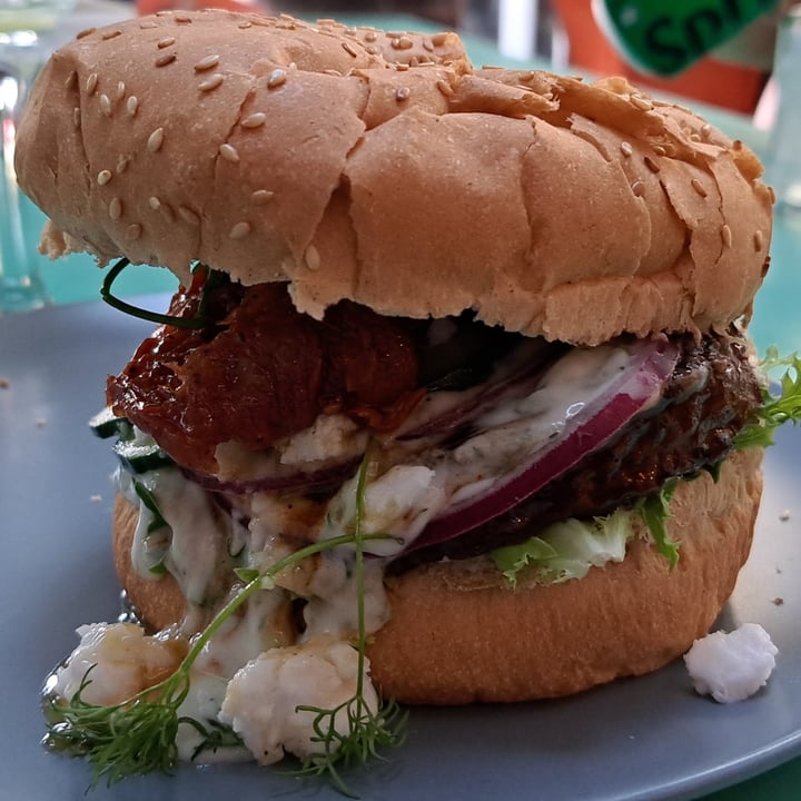 photo of The Anchor Vegan Greek Burger shared by @pringlebayvegan on  27 Feb 2023 - review