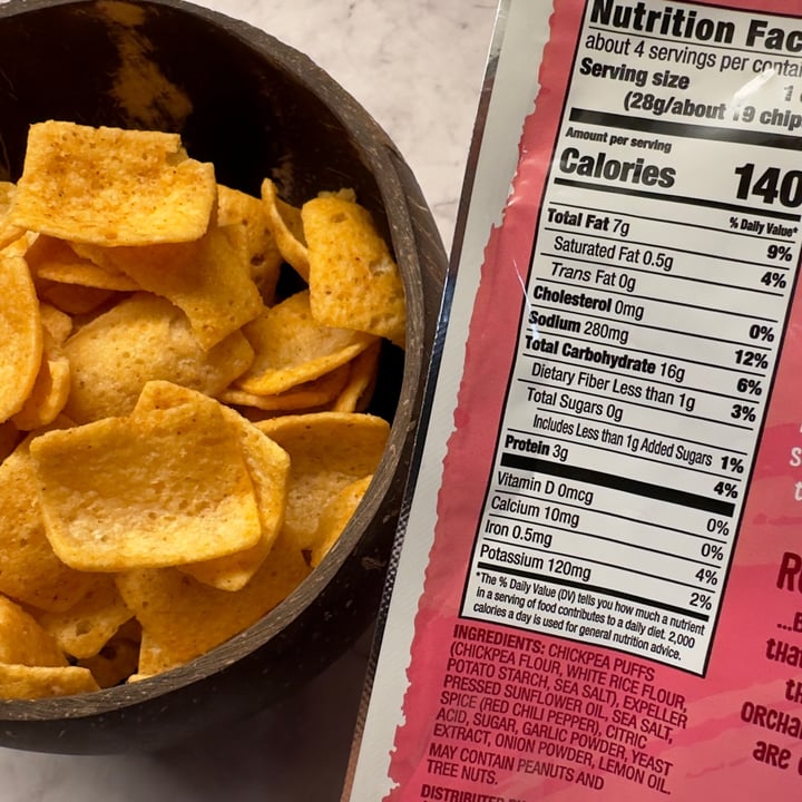 photo of Orchard valley harvest Chickpea Chips Red Chili Pepper with Citrus shared by @berryveganplanet on  04 Aug 2023 - review