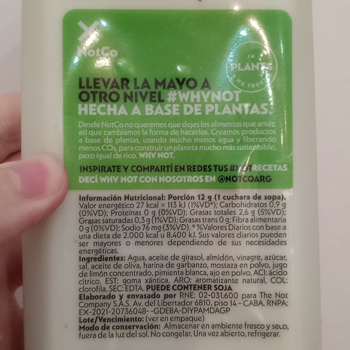 photo of NotCo Mayonesa de oliva shared by @cerezaazul on  06 Jun 2023 - review