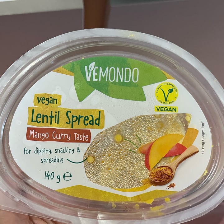 photo of Vemondo vegan Lentil Spread Mango And Curry shared by @robertagenova on  09 Aug 2023 - review