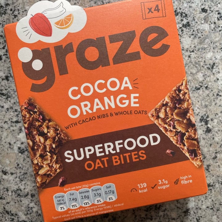 photo of graze Cocoa Orange Superfood Oat Bite shared by @adarlingvegan on  12 Aug 2023 - review