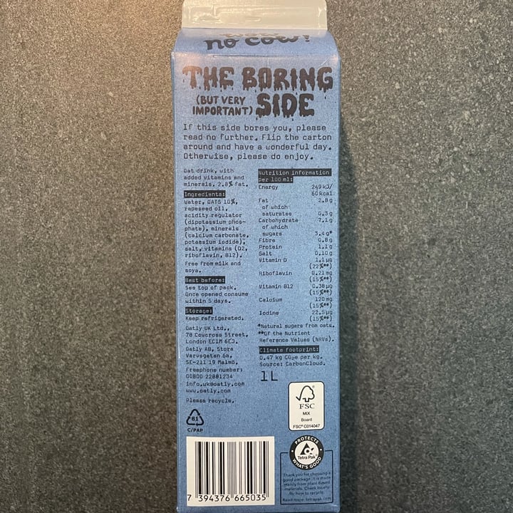 photo of Oatly Oat Milk shared by @bryanvegan on  03 Feb 2023 - review