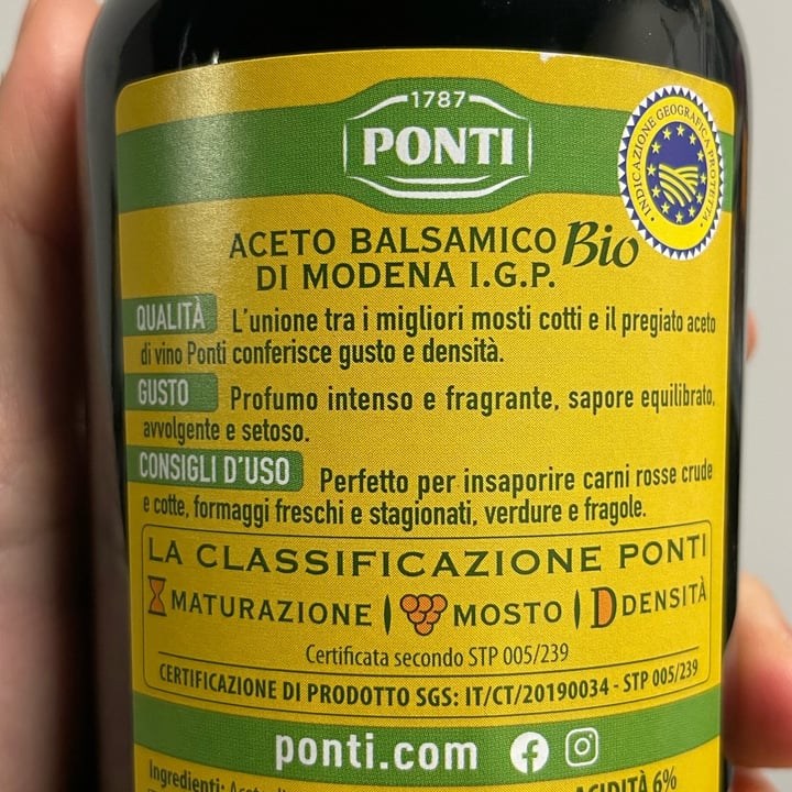photo of Ponti Aceto balsamico bio shared by @cinziagilmore on  30 May 2023 - review