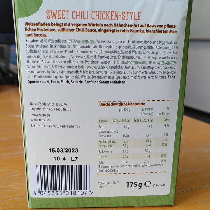 photo of Natsu Sweet Chili Chicken Style Wrap shared by @youri on  13 Mar 2023 - review