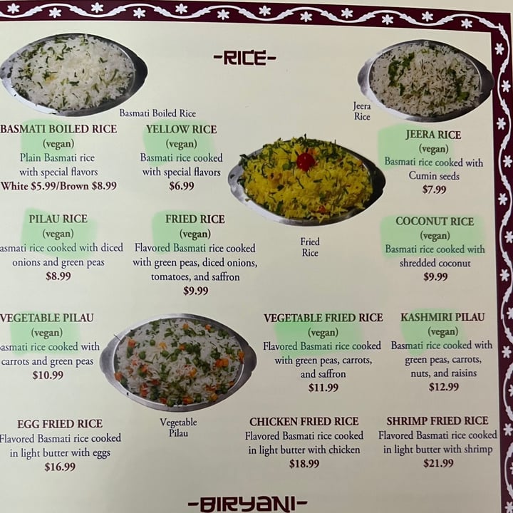photo of Bombay Restaurant Cuisine of India Yellow Rice shared by @dirtysnouts on  22 Jan 2023 - review