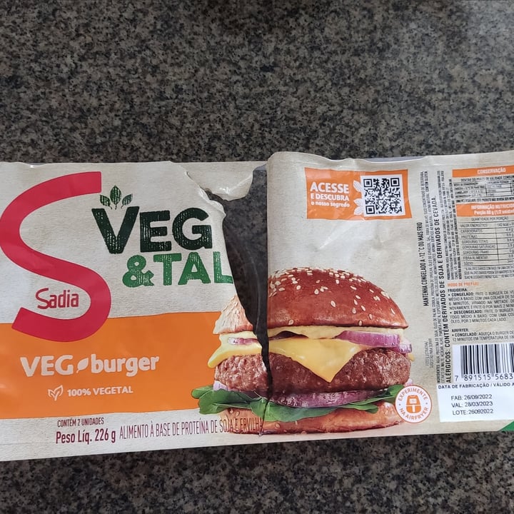 photo of Sadia Hambúrguer Veg & Tal shared by @jujubavegan on  17 Apr 2023 - review