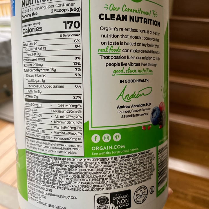 photo of Orgain Creamy Chocolate Fudge Organic Protein Plant Based Protein Powder shared by @xtal on  06 May 2023 - review