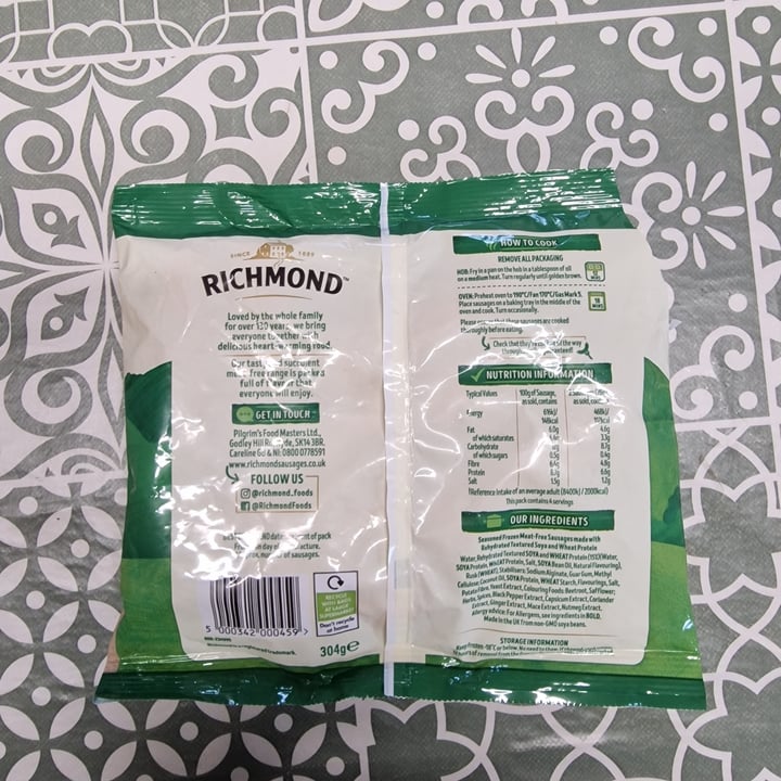 photo of Richmond Richmond Meat Free Sausages shared by @joyce23 on  20 May 2023 - review