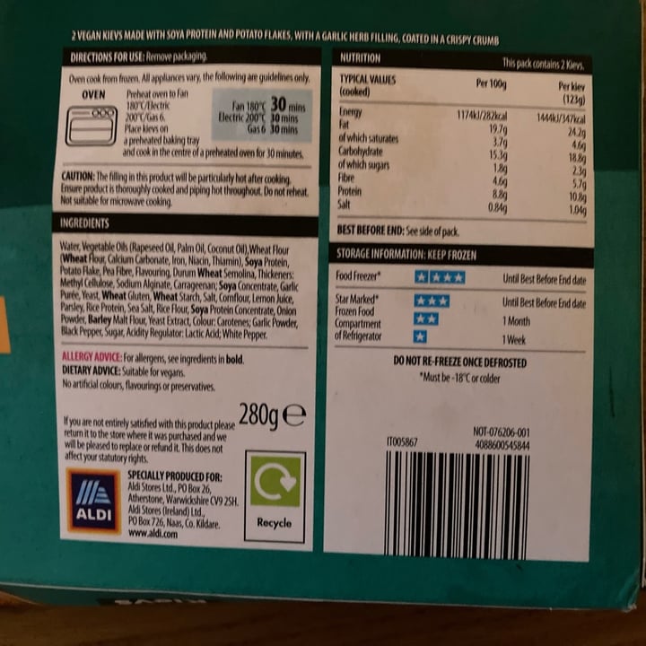 photo of Plant Menu 2 No Chicken Kievs shared by @joanne71 on  04 Feb 2023 - review
