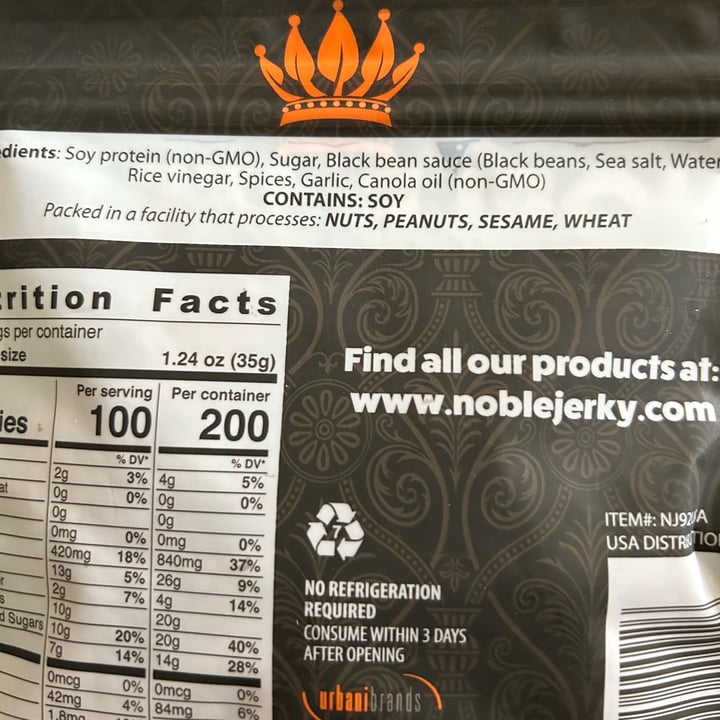 photo of Noble Jerky Vegan Jerky Teriyaki shared by @carolbrittx on  31 Jan 2023 - review