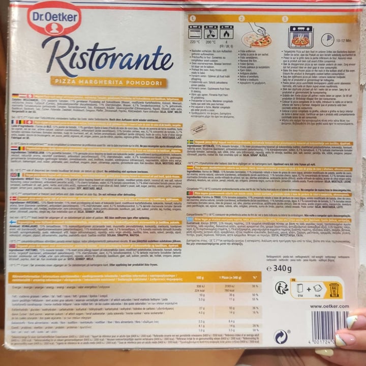 photo of Ristorante (Dr. Oetker) Pizza Margherita Pomodori shared by @paulg21 on  14 Apr 2023 - review