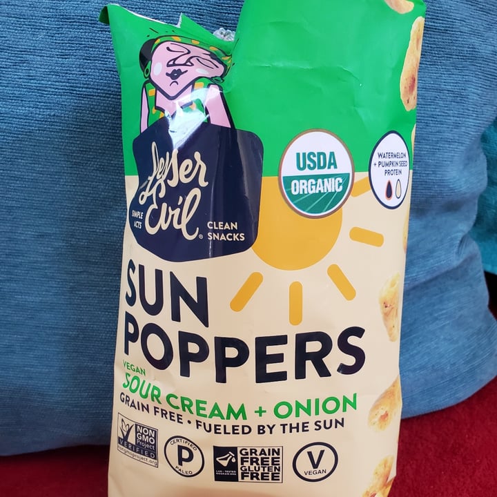 photo of Lesser Evil Snacks Sun poppers sour cream and onion shared by @ashwickety on  25 Feb 2023 - review