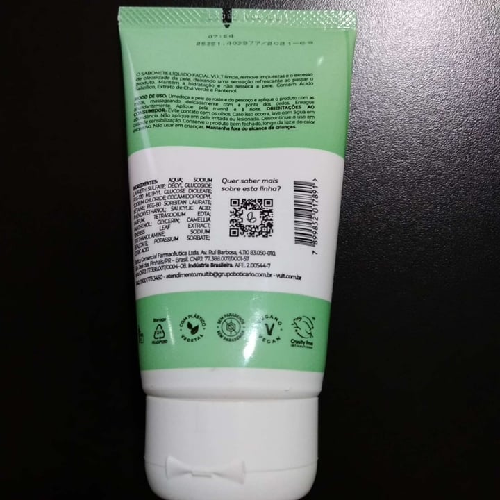 photo of vult Sabonete Líquido Ácido Salicílico/ Extrato de Chá Verde/ Pantenol - 85 ml shared by @samanthabvianna on  25 Jun 2023 - review