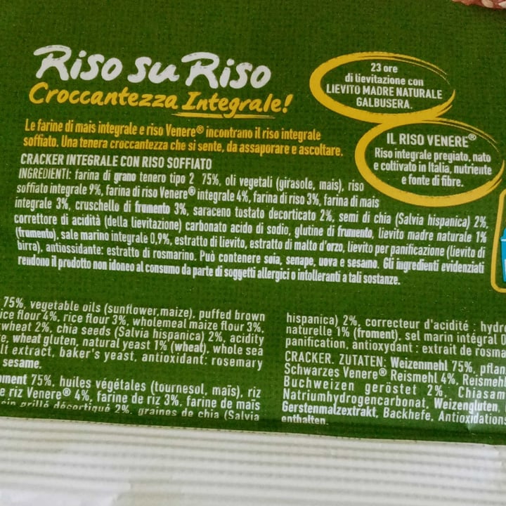 photo of Galbusera Crackers Riso su Riso croccantezza integrale shared by @valeveg75 on  07 May 2023 - review