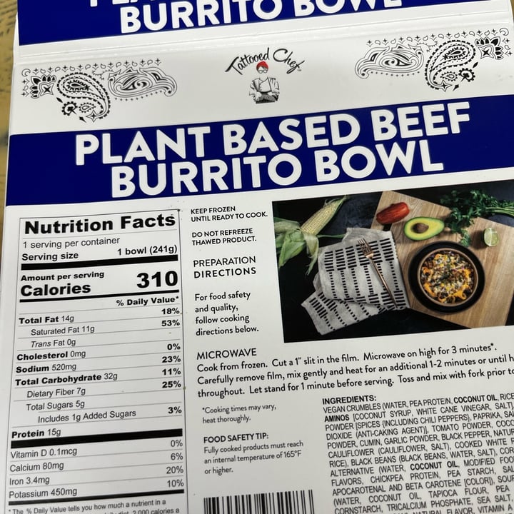 photo of Tattooed Chef Plant Based Beef Burrito Bowl shared by @tatanka05 on  04 Apr 2023 - review