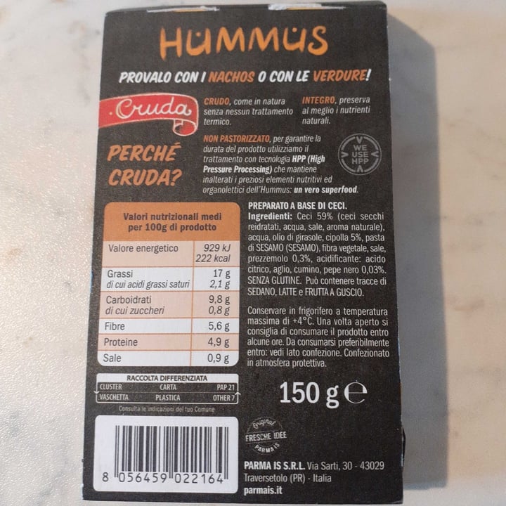 photo of Original fresche idee parma is Hummus di ceci shared by @nadiamincuzzi on  31 Jan 2023 - review