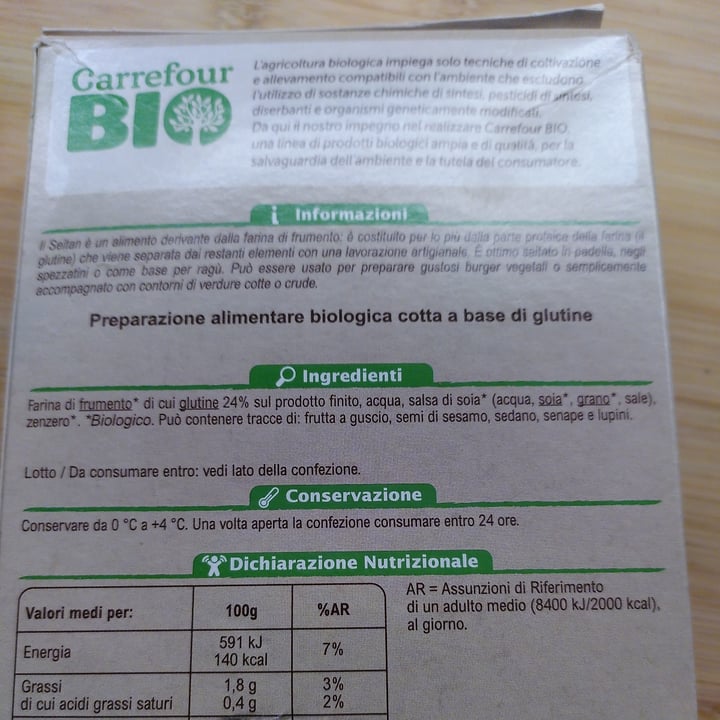 photo of Carrefour Bio Seitan Al Naturale shared by @walkabout-veg on  03 May 2023 - review