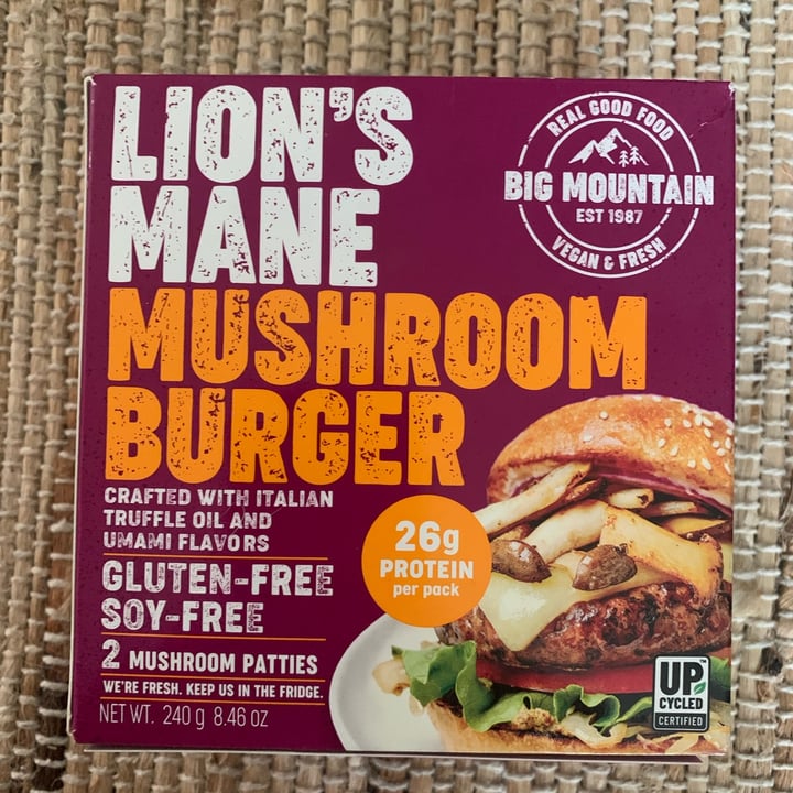 photo of Big Mountain Foods Lion’s Mane Mushroom Burger shared by @vluxemagazine on  28 May 2023 - review
