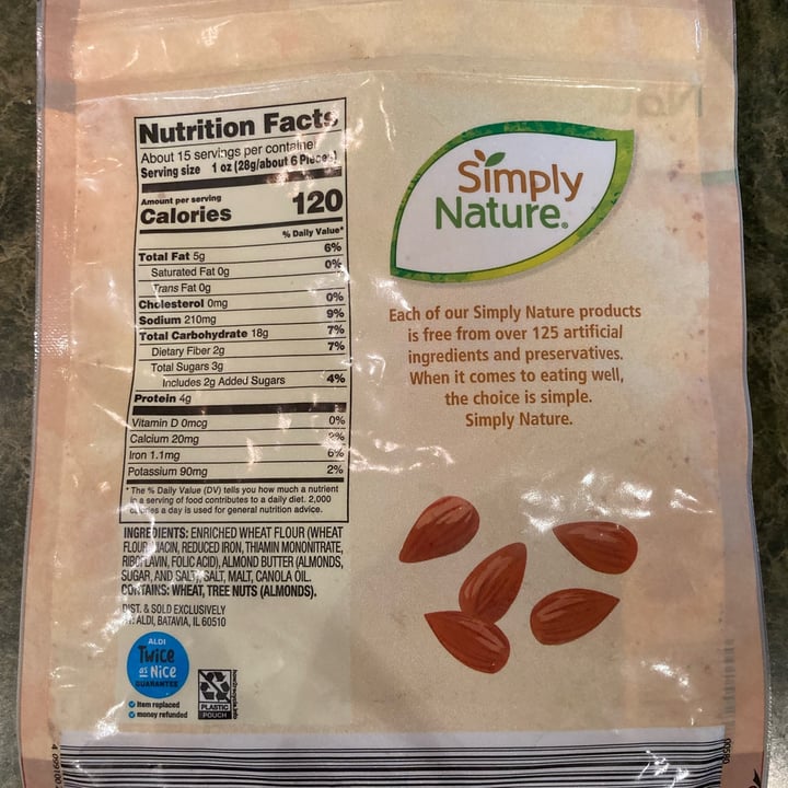 photo of Simply Nature Almond butter filled pretzels shared by @tammydillon on  26 Jan 2023 - review