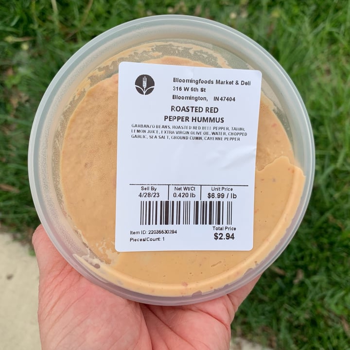 photo of Bloomingfoods Market & Deli Roasted Red Pepper Hummus shared by @allhess on  25 Apr 2023 - review