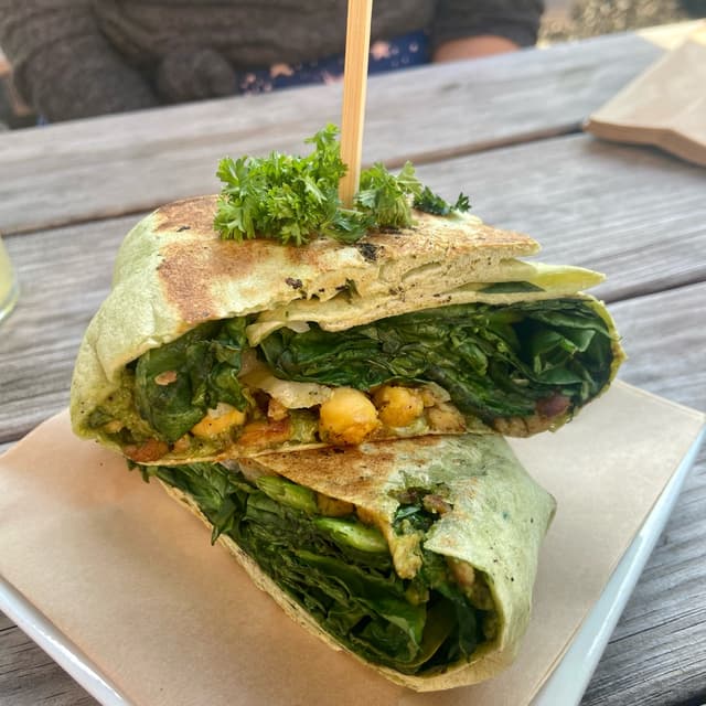 Photo of the dish “Grilled Chik’n Pesto Wrap”