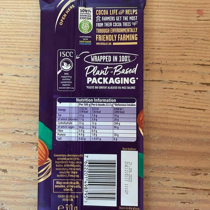 photo of Cadbury Almond shared by @thehumblechickpea on  17 Jan 2023 - review