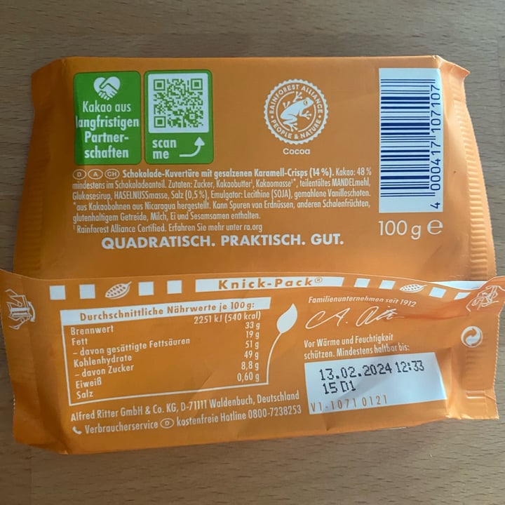 photo of Ritter Sport Salted Caramel shared by @luisaveg on  12 Jul 2023 - review