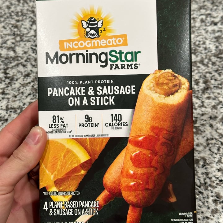 photo of MorningStar Farms Incogmeato Pancake & Sausage On A Stick shared by @vlhrubcd522p on  31 May 2023 - review