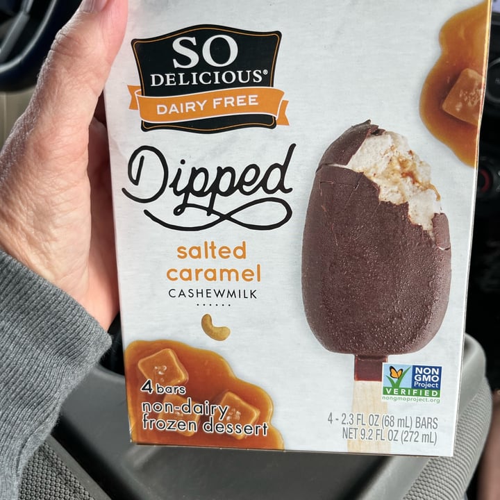 photo of So Delicious Dairy Free Dipped Salted Caramel Cashewmilk Ice Cream Bars shared by @tatanka05 on  18 Apr 2023 - review