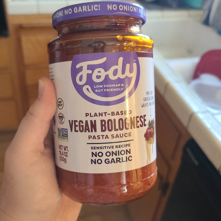 photo of Fody Vegan Bolognese Pasta Sauce shared by @sofihuasteca on  06 Aug 2023 - review