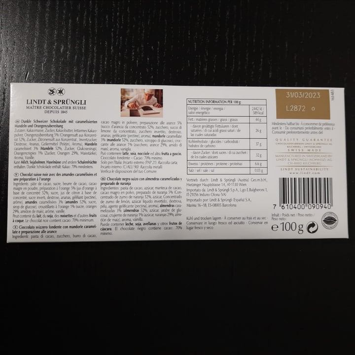 photo of Lindt Excellence - Amandes Orange shared by @ilmirko on  08 Jan 2023 - review