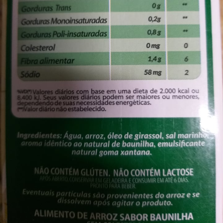 photo of Risovita Leite De Arroz Sabor Baunilha shared by @cbrage on  29 Jul 2023 - review