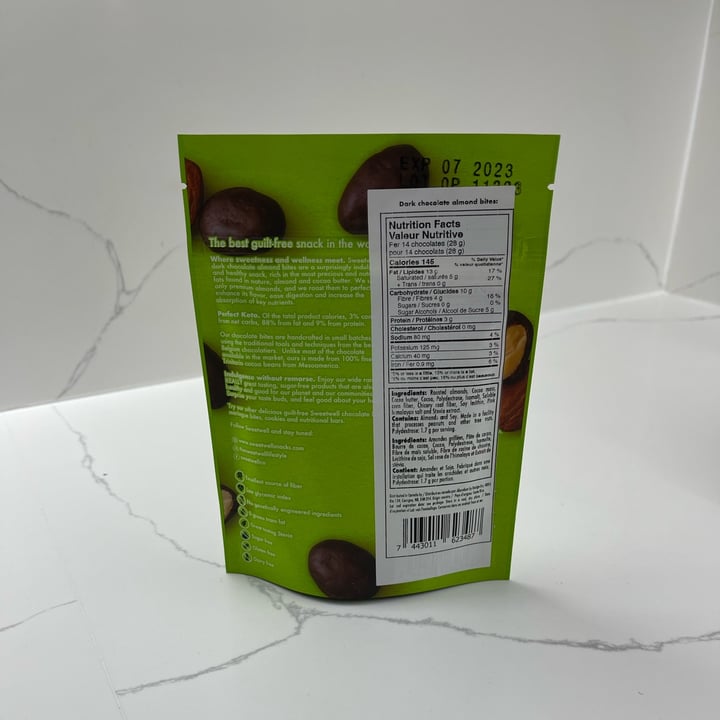 photo of Sweet Well Dark Chocolate Almond Bites shared by @danielpgerald on  27 Mar 2023 - review