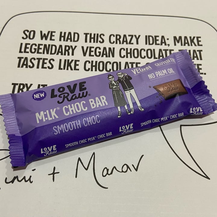 photo of LoveRaw M:lk Choc Bar shared by @whatrebeccaeats on  09 Jan 2023 - review