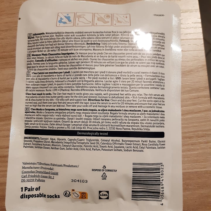 photo of Cien maschera piedi Cien Foot Mask shared by @silviaghibs on  26 Jul 2023 - review