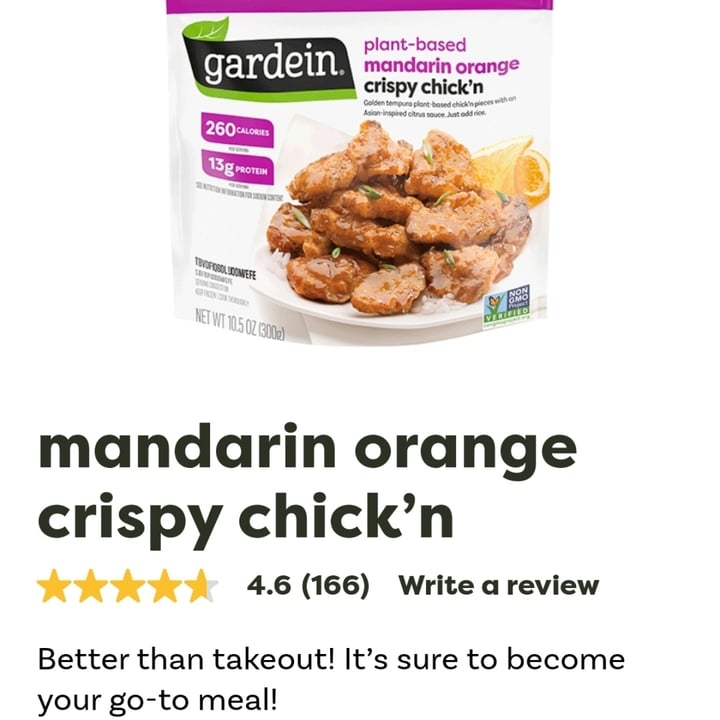 photo of Gardein Mandarin Orange Crispy Chick’n shared by @bocca on  20 Jan 2023 - review