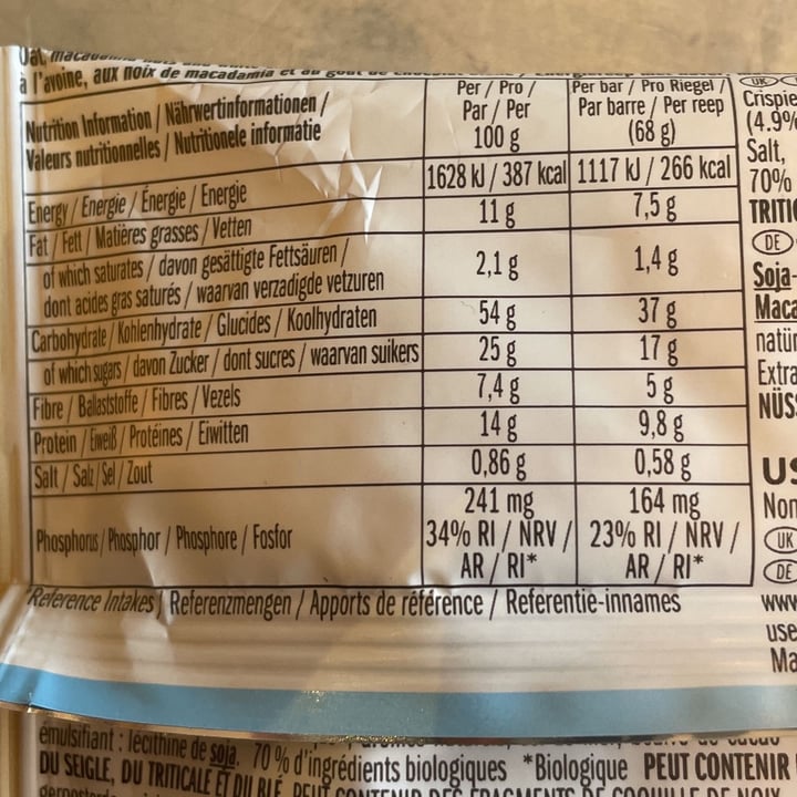 photo of Clif Bar white chocolate and macadamia nut shared by @bryanvegan on  17 Feb 2023 - review
