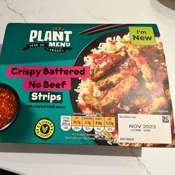 photo of Plant Menu Crispy Batter No Beef Strips shared by @hypnicol on  26 Feb 2023 - review
