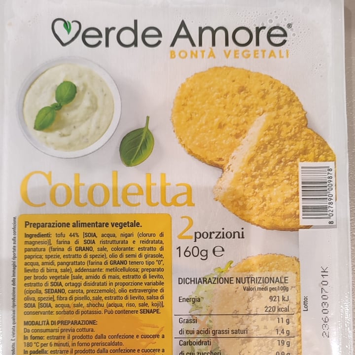 photo of Verde Amore Cotolette vegetali shared by @valeeeee on  05 May 2023 - review