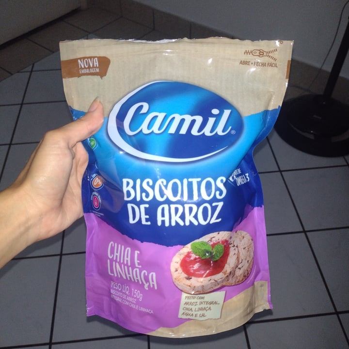 photo of Camil Biscoito De Arroz Sem Glúten Chia E Linhaça shared by @arianev3g on  10 Feb 2023 - review
